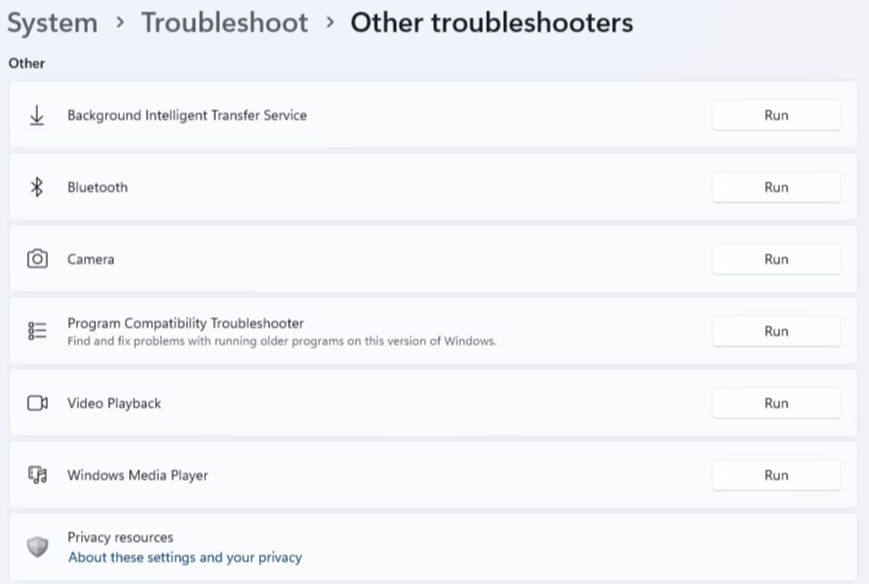Other Troubleshooters