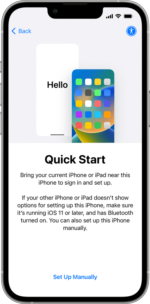 Quick Start feature