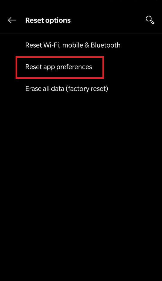 Reset App preferences