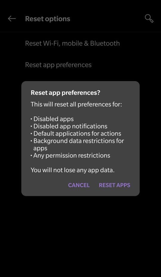 Reset Apps