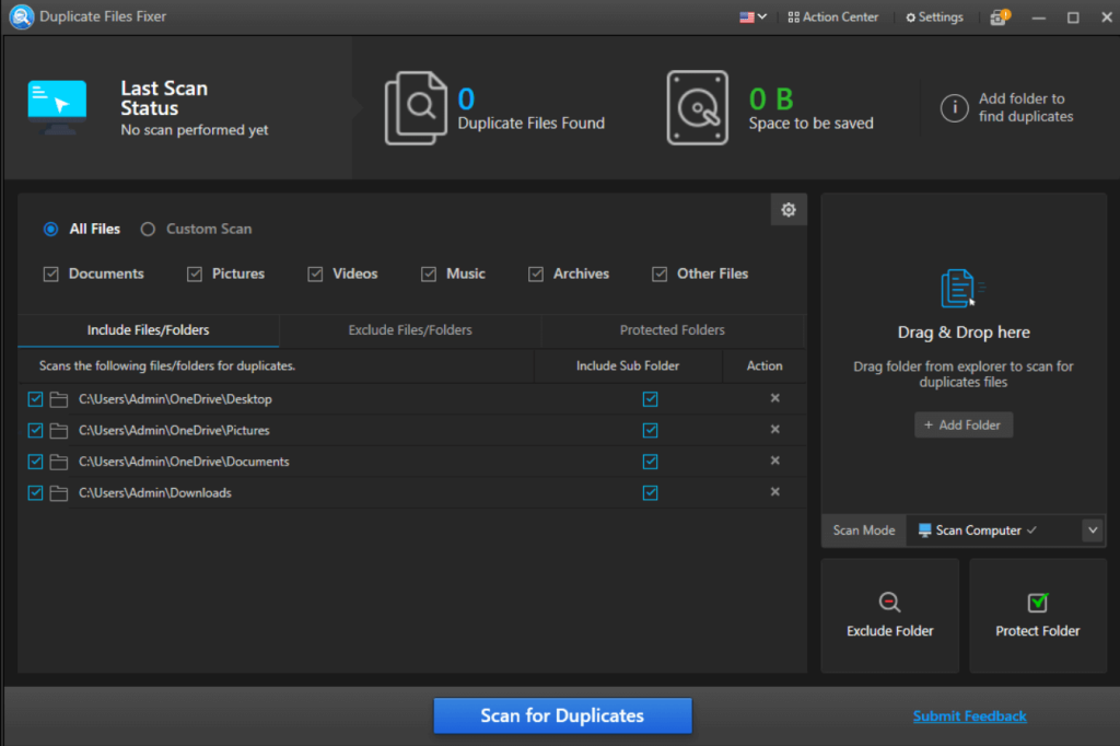 Scan for Duplicates