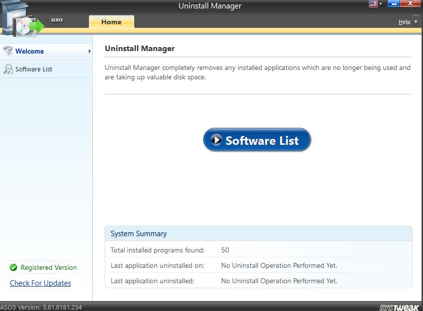 Software List button