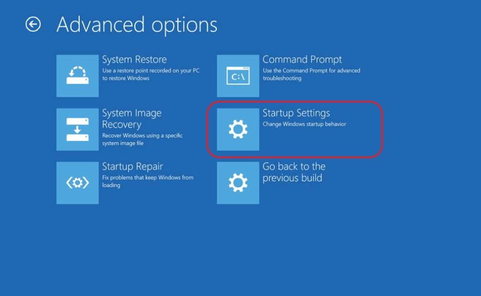 Startup Settings