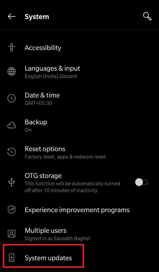 System updates