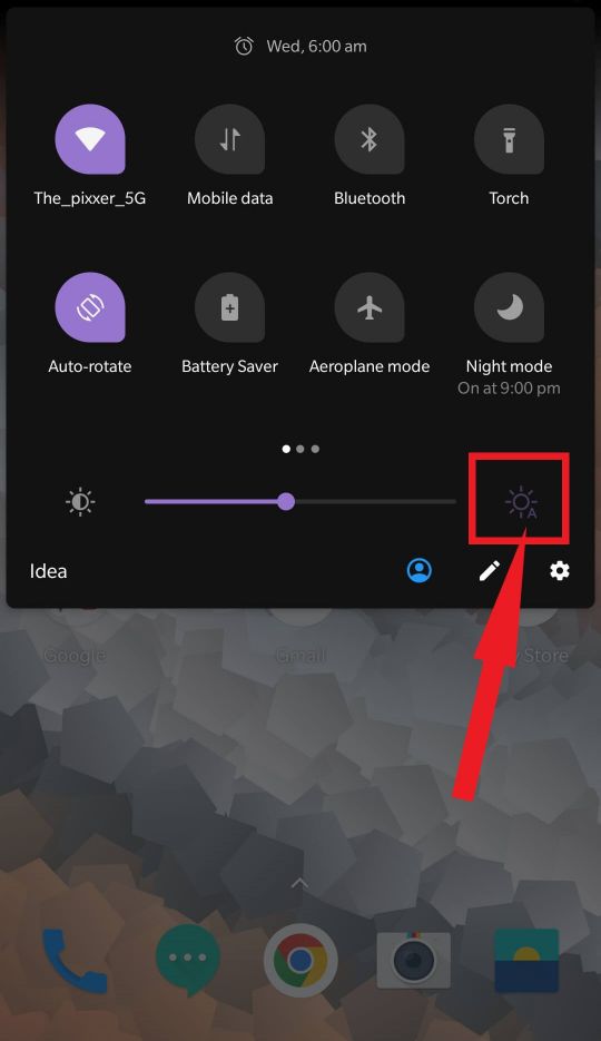 Turn Off and Turn On Auto Brightness Feature