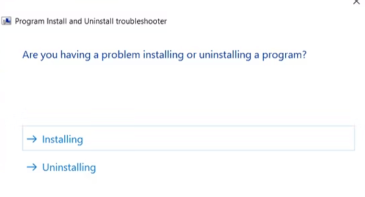 Uninstalling program