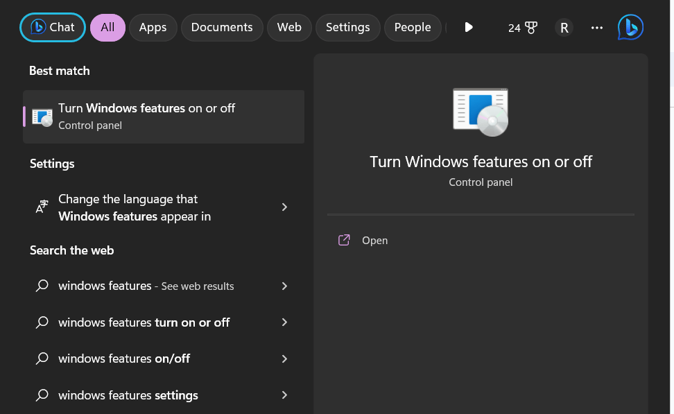 Windows Features