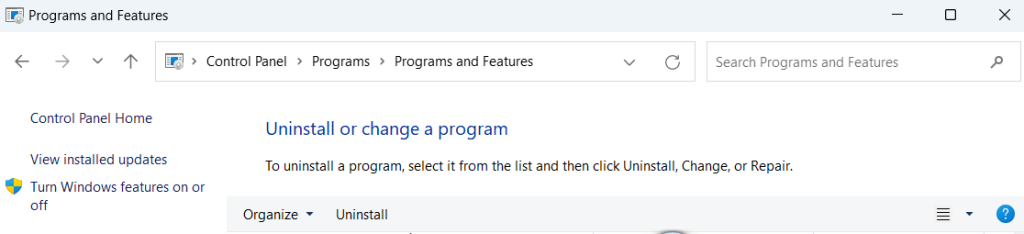 click on Uninstall