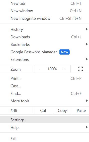 drop down menu