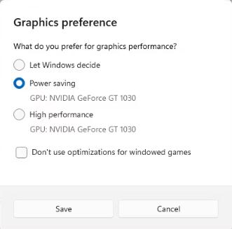 graphics setting