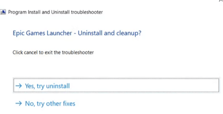 try to uninstall