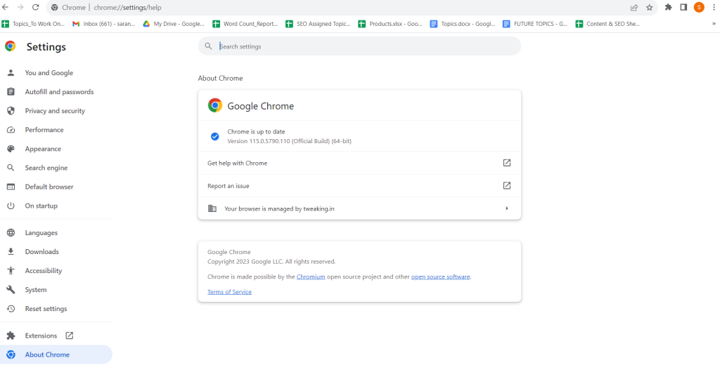 About Chrome