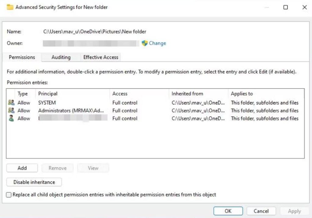 Advanced Security setting