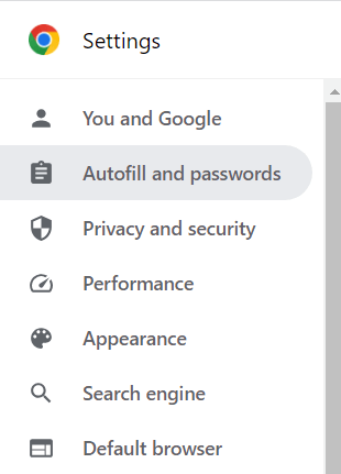 Autofill and passwords