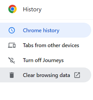 Clear browsing data