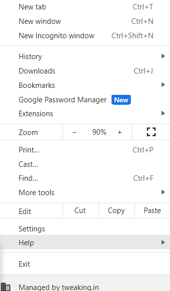 Click on Help