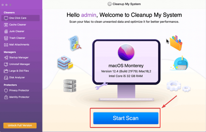 Click on Start Scan