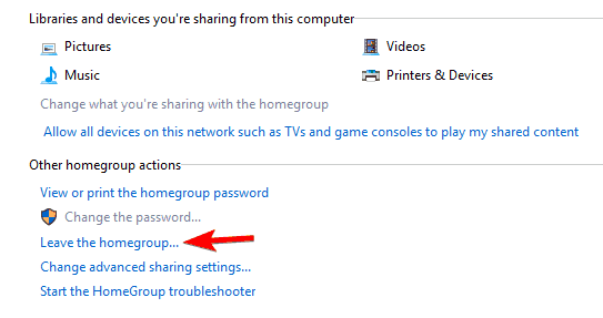 Leave the homegroup