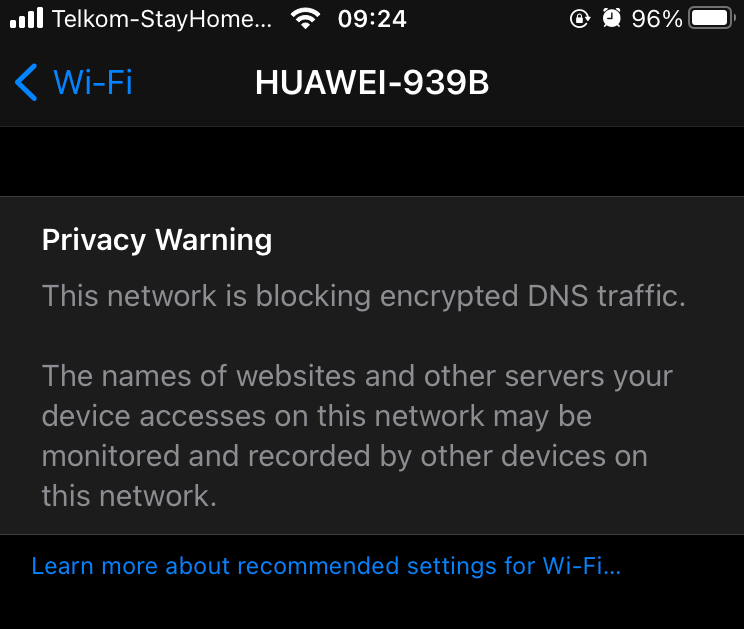 Privacy Warning