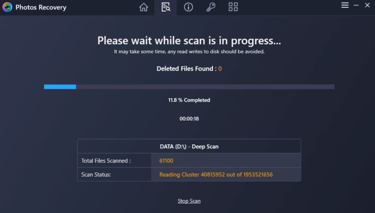 Speed of Photo recovery