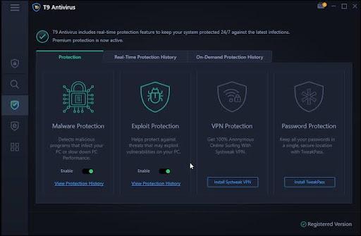 T9 Antivirus Interface