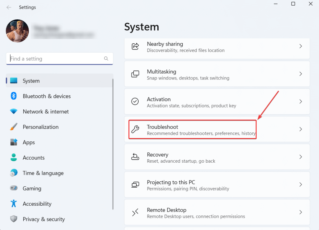 Troubleshoot system