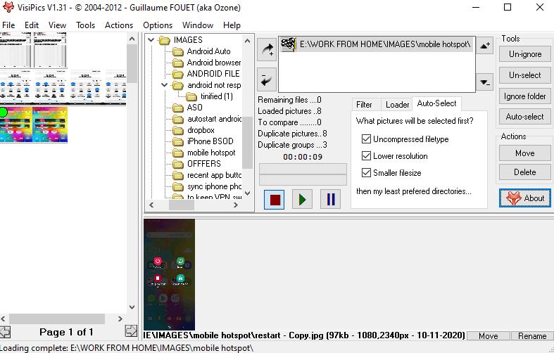 VisiPics Duplicate Photo Remover
