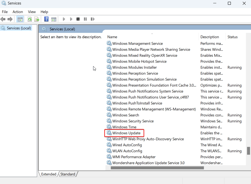 Windows Update service