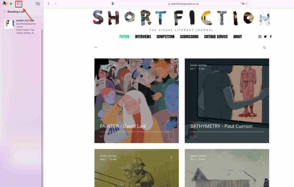 click on the Sidebar