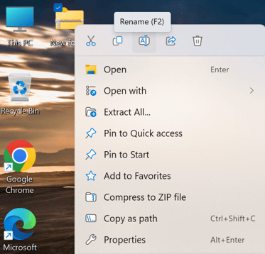 context menu