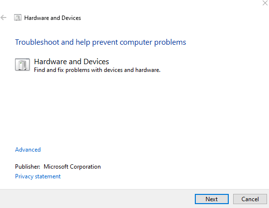 name of Hardware and Devices