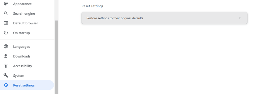 reset setting