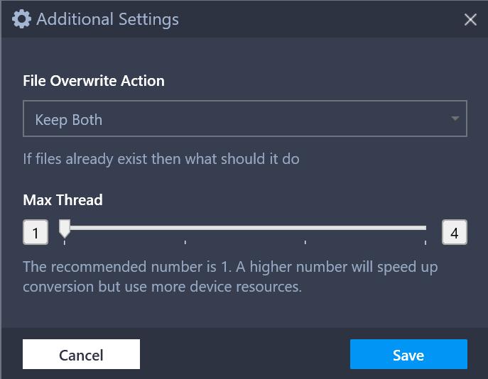 Addtional setting
