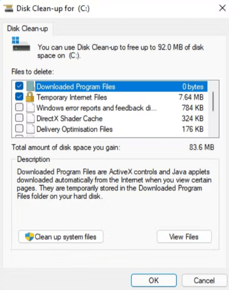 Clean up system files