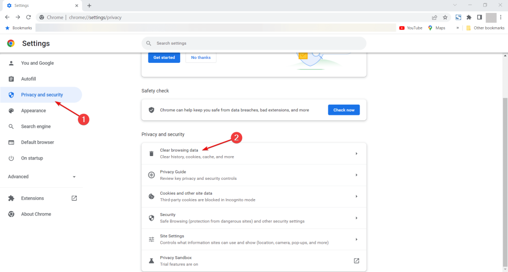 Clear Browsing Data