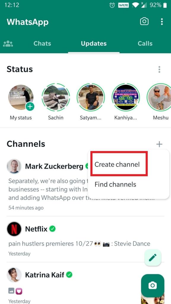 Create channel’