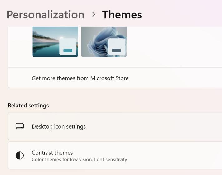 Desktop icon settings