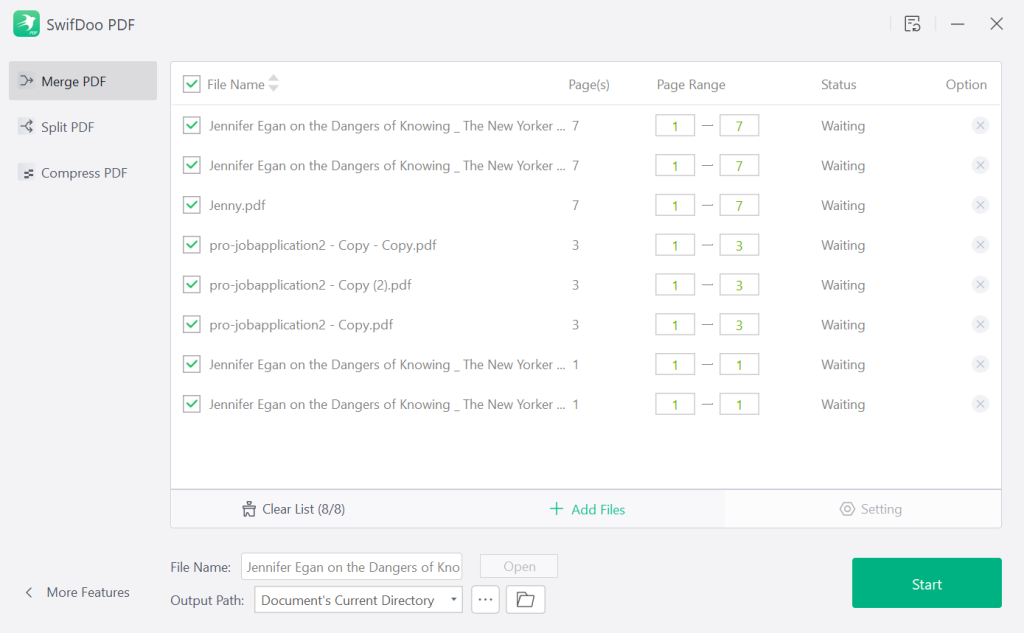 Merge Several PDFs into One