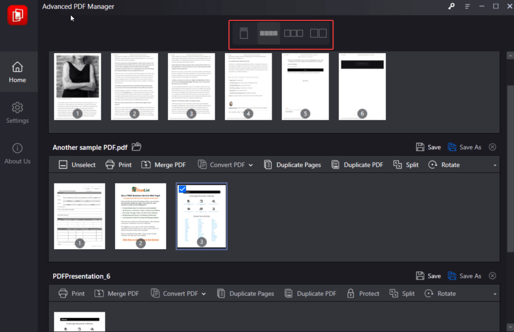 Multiple Viewing Modes