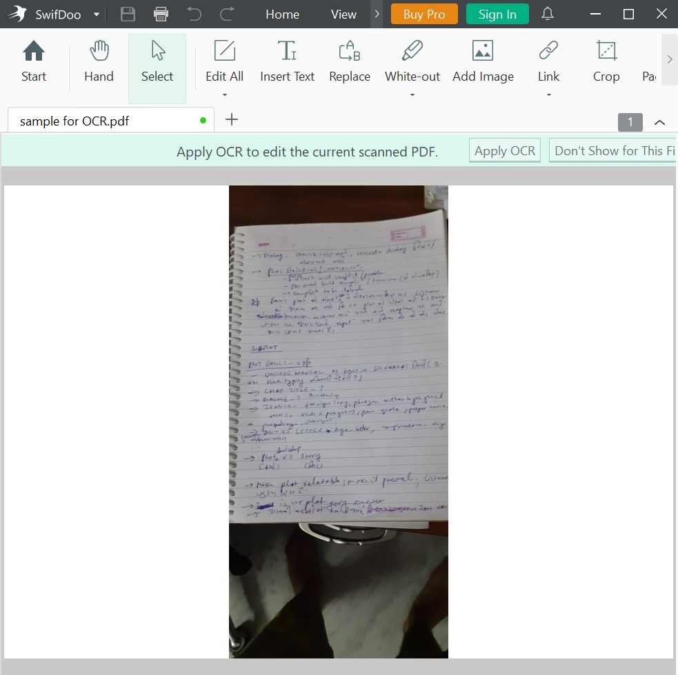 OCR Functionality
