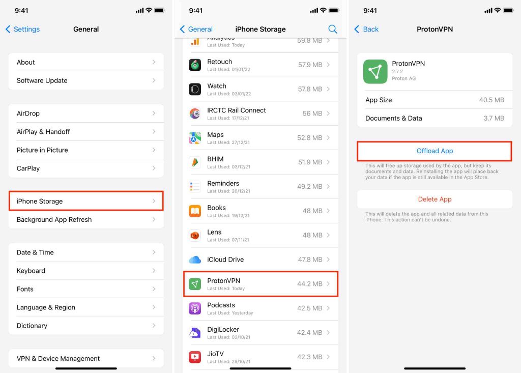 Offload Unused Apps