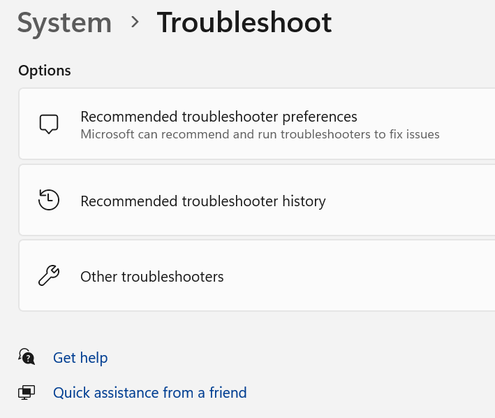 Other Troubleshooters