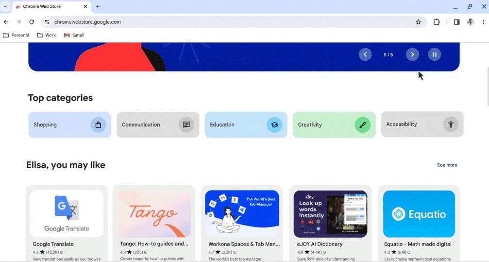 Revamped Chrome Web Store