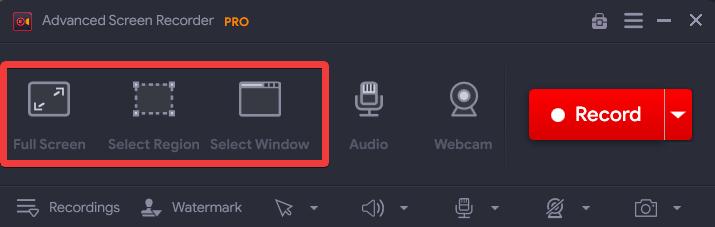 Screen Recording Modes