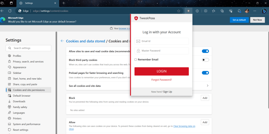 Sign up for an account