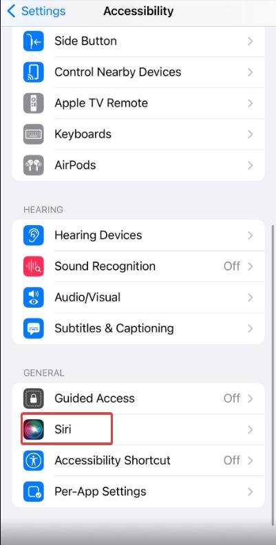 Tap on Siri