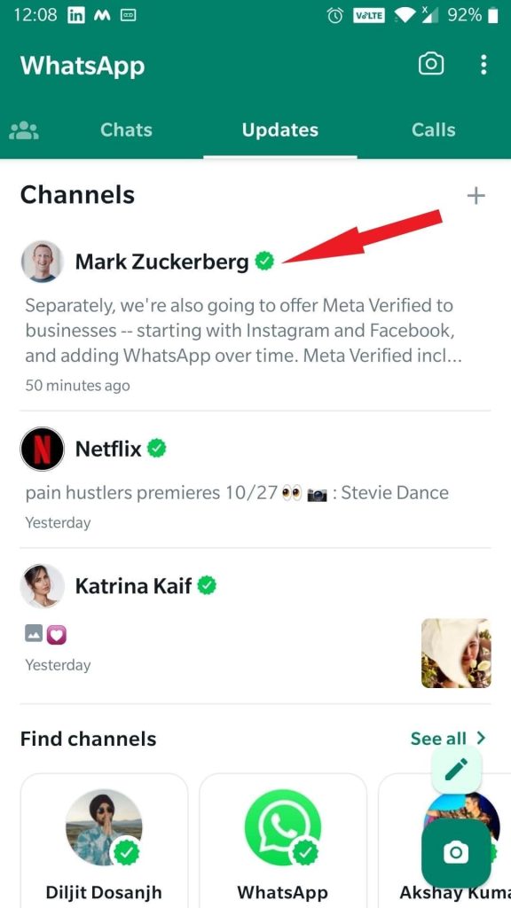Updates page