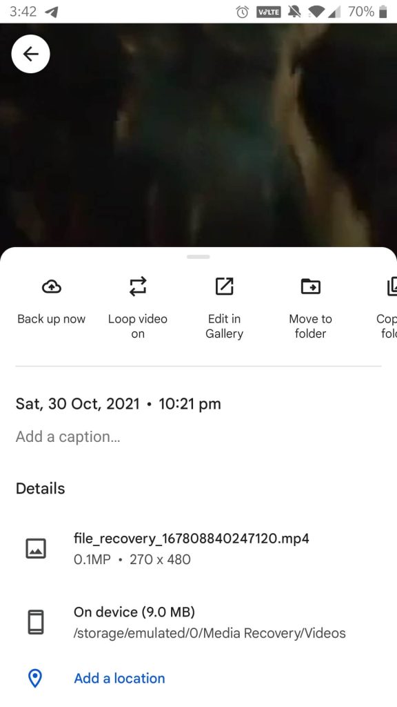 Verify Video Size