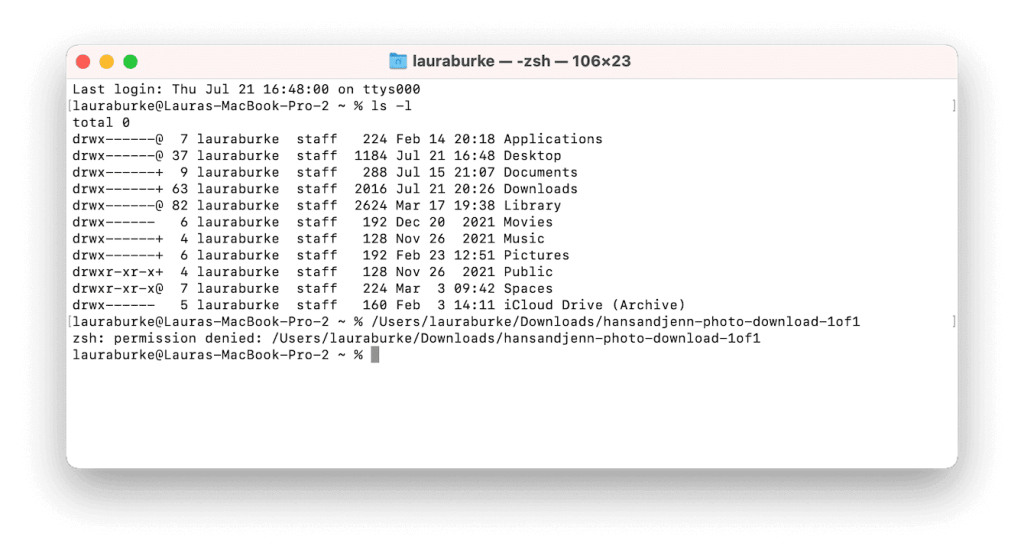 Zsh Permission Denied