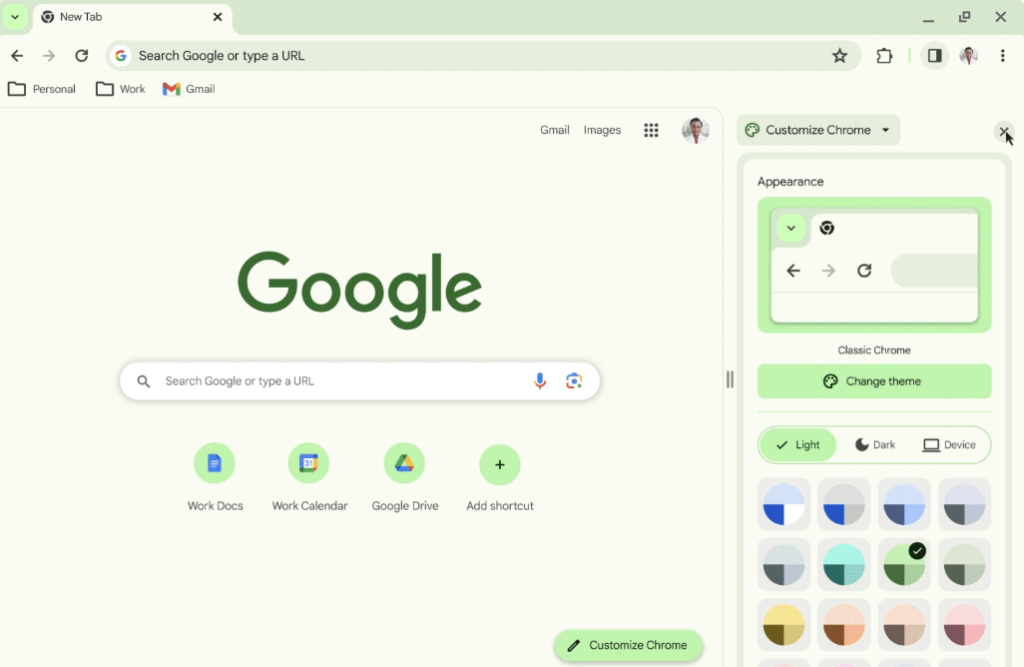 Customize chrome